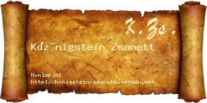 Königstein Zsanett névjegykártya